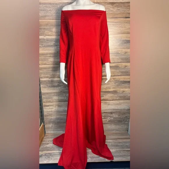 slim fit dress slacks Embroidered Satin Gown by Poly USA 9126